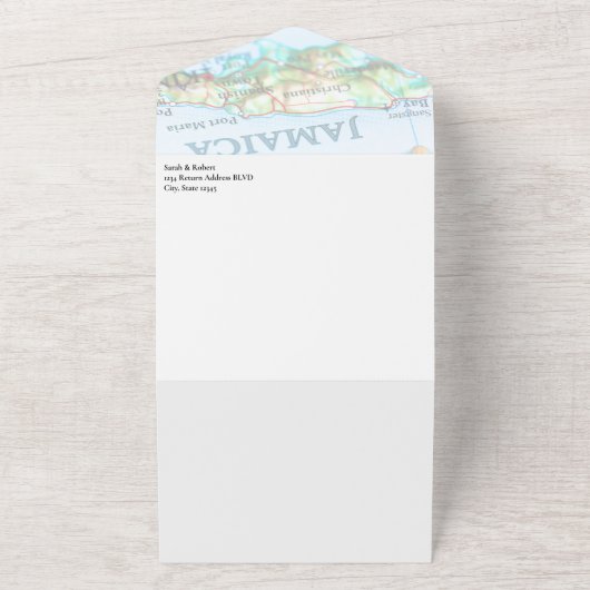 Jamaica eiland Jamaicaanse vlag bestemming bruilof All In One Uitnodiging (Buitenkant)