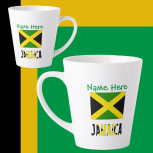 Jamaica en Jamaicaanse Vlag Groen Personalisatie  Latte Mok