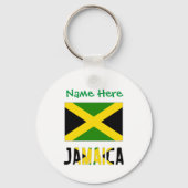 Jamaica en Jamaicaanse vlag Groene Personalisatie Sleutelhanger (Voorkant)