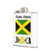 Jamaica en Jamaicaanse vlag met Jouw naam Heupfles (Links)