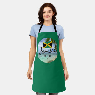 "Jamaica Est. 1962" strand met Jamaica vlag kunst Schort