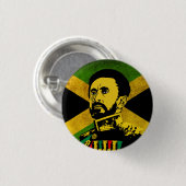 Jamaica Flag - AILE sELASSIE i - Rasta Button (Voorkant /achterkant)