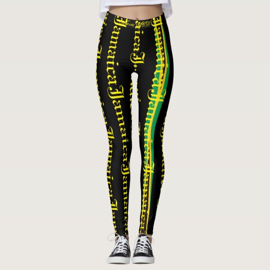 JAMAICA FLAG BLACK LEGGINGS HAVIC ACD (Voorkant)