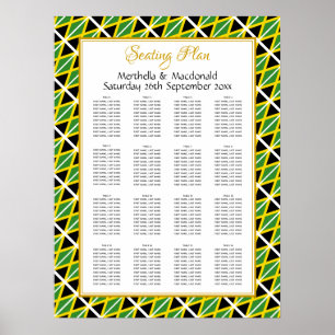 JAMAICA FLAG Custom Wedding 160 Seating Plan Poster
