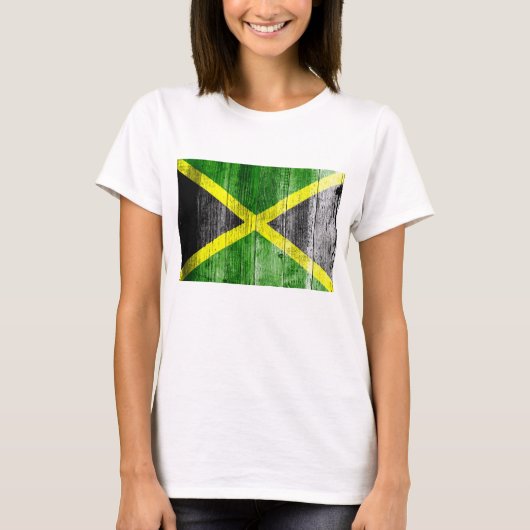 Jamaica Flag Grungy Distress Board T-shirt (Voorkant)