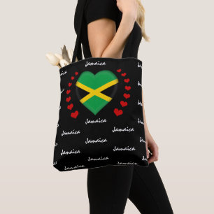 Jamaica Flag & Heart, Jamaicaanse mode van de vlag Draagtas