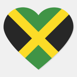 Jamaica Flag Heart Sticker