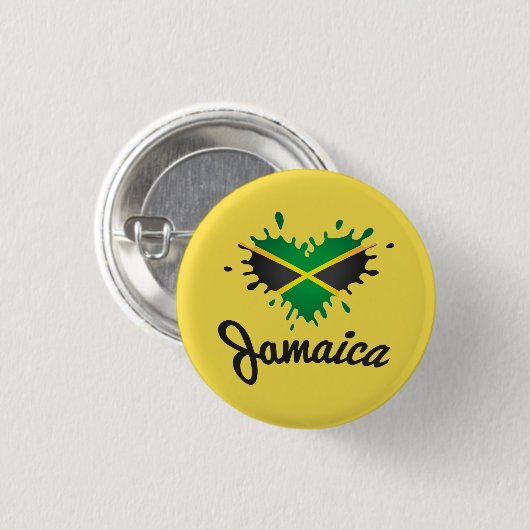 Jamaica Flag Island - Proud Jamaicans - Button (Voorkant /achterkant)