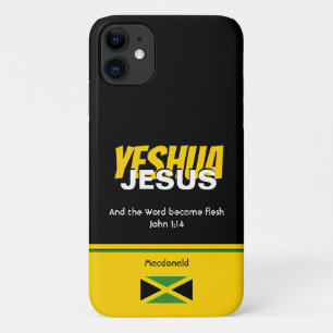 Jamaica Flag JESUS YESHUA Scripts gepersonaliseerd iPhone 11 Hoesje