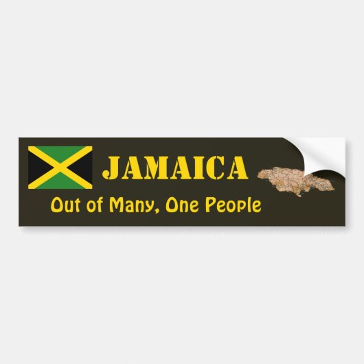 Jamaica Flag + Map Bumpersticker (Voorkant)
