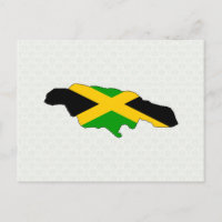 Jamaica Flag Map op volledige grootte