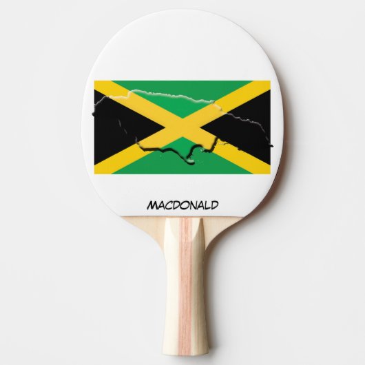 JAMAICA FLAG & MAP Persoonlijk Tafeltennisbatje (Voorkant)