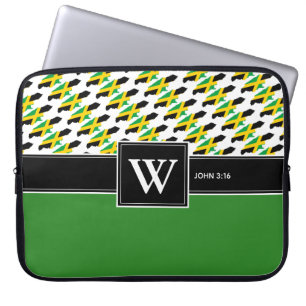 JAMAICA FLAG Monogram Christelijke Scriptlaptop Laptop Sleeve