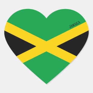 Jamaica Flag Patriotic Hart Sticker