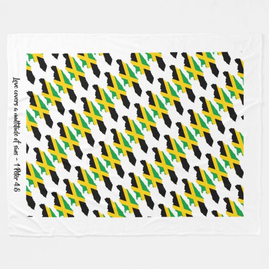 JAMAICA FLAG Patriotic Jamaican Bedspread Fleece Deken (Voorkant (Horizontaal))