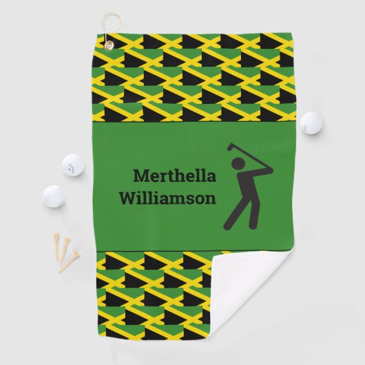 JAMAICA FLAG Pattern Personalized Golfhanddoek (Insitu)