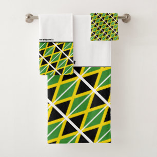 JAMAICA FLAG Persoonlijke scripts WHITE Bad Handdoek