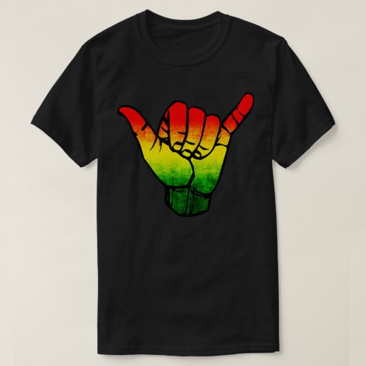 Jamaica Flag Rasta Hawaii Shaka Sign ArtRetro Sha T-shirt (Design voorkant)