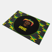 Jamaica flag ,Rastafarian head ,Jamaica Deurmat (Schuin)