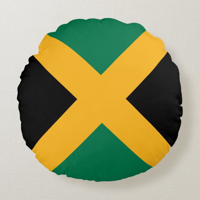 Jamaica Flag Rond Kussen (Voorkant)