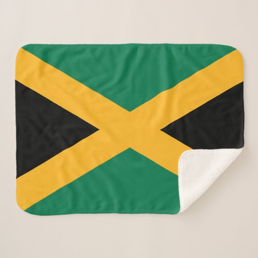Jamaica Flag Sherpa Deken (Voorkant (horizontaal))