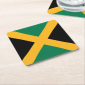 Jamaica Flag Vierkante Kartonnen Onderzetter (Schuin)