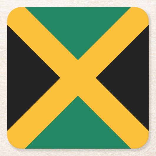 Jamaica Flag Vierkante Kartonnen Onderzetter (Voorkant)