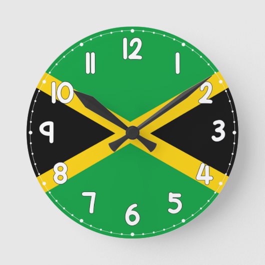 Jamaica Flag Wall Clock - flag of jamaica Ronde Klok (Voorkant)