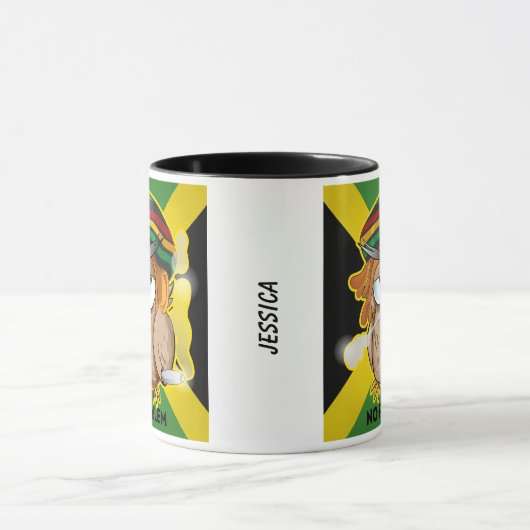 Jamaica Funny Rasta Smoking Owl  naam Mok (Midden)