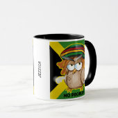 Jamaica Funny Rasta Smoking Owl  naam Mok (Voorkant rechts)