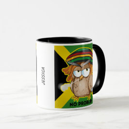 Jamaica Funny Rasta Smoking Owl  naam Mok
