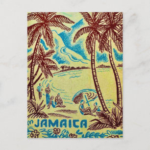 Jamaica geïllustreerde ansichtkaart briefkaart