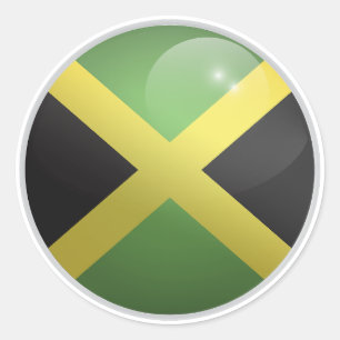 Jamaica Glossy Circle Flag Ronde Sticker