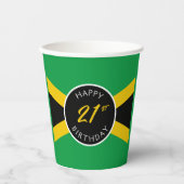Jamaica Green Black & Gold Jamaican Flag Birthday Papieren Bekers (Voorkant)