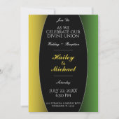 Jamaica Green & Gold Caribbean Elegant Wedding Kaart (Voorkant)