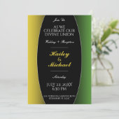 Jamaica Green & Gold Caribbean Elegant Wedding Kaart (Staand voorkant)