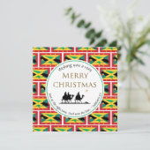 JAMAICA GRENADA tweeslachtige Mannen kerst met dri Feestdagenkaart (Staand voorkant)