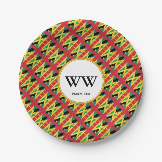 JAMAICA GRENADA VLAG Feest Verjaardag Erfgoed Papieren Bordje (Voorkant)