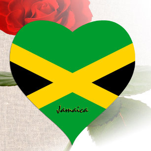 Jamaica Hart Sticker, Patriotische Jamaicaanse Vla Sticker