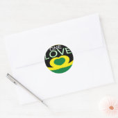 Jamaica hartvlag één liefhart ontwerp ronde sticker (Envelop)