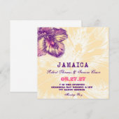 JAMAICA Hibiscus Destination Invitation Kaart (Voorkant / Achterkant)