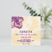 JAMAICA Hibiscus Destination Invitation Kaart (Staand voorkant)