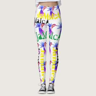 JAMAICA HUMMINGBIRD FLAG LEGGINGS HAVE AC