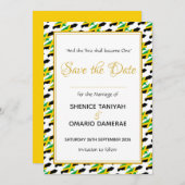 JAMAICA Huwelijk Christelijke Aangepaste Viering Save The Date (Voorkant / Achterkant)