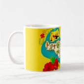 Jamaica Illustrated Map Postcard Mug (Gauche)
