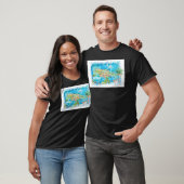 Jamaica Illustrated Travel Map met Wegen en Hoogst T-shirt (Unisex)