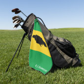 Jamaica Island Green Black Gold Jamaican Flag Golfhanddoek (Groen)