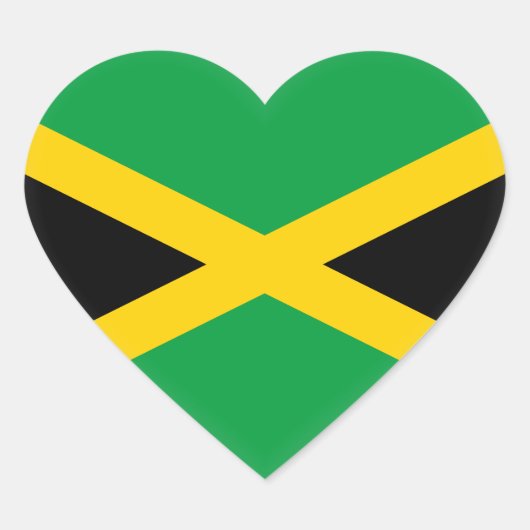 Jamaica (Jamaicaan) Vlag Hart Sticker (Voorkant)