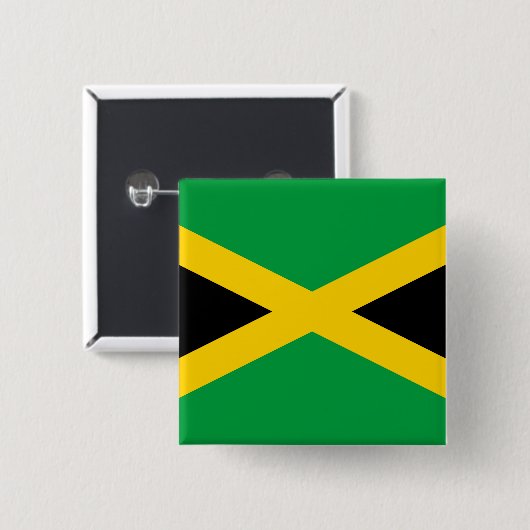 Jamaica (Jamaicaan) Vlag Vierkante Button 5,1 Cm (Voorkant /achterkant)