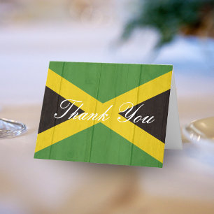 Jamaica Jamaicaanse houten afbeelding foto bruilof Bedankkaart